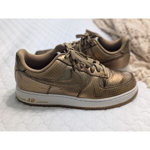 ✨ Nike Air Force 1 Low 07 LV8 Metallic Gold Mens Size 8 Sneakers Streetwear